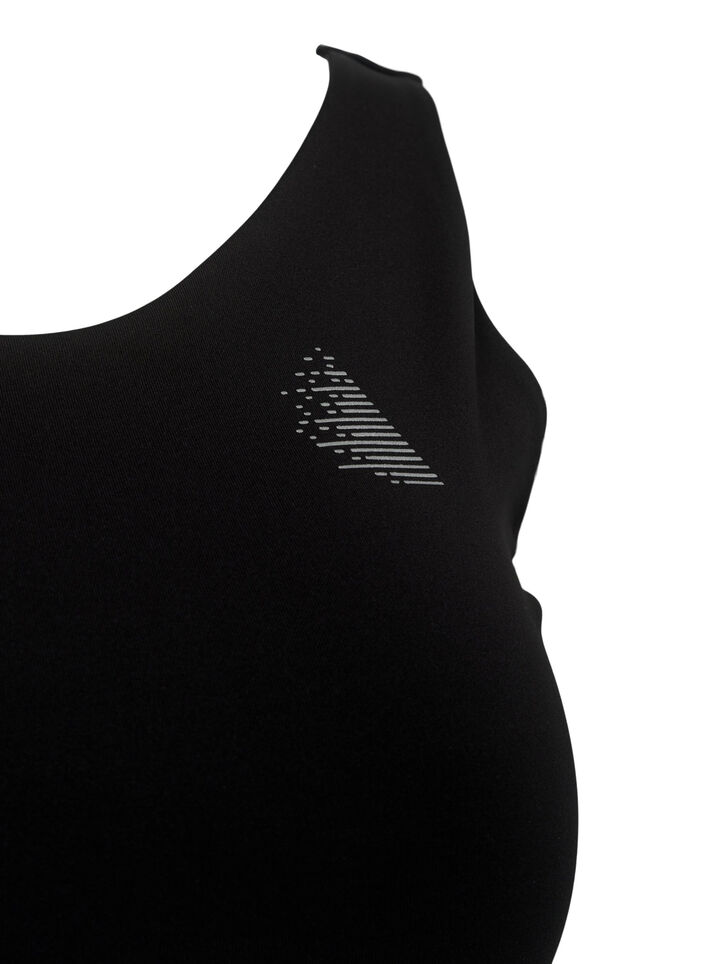 Sports bra with cut out part, Black, Packshot image number 2
