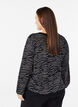Patterned knit blouse with glitter effect, Black, Model image number 2