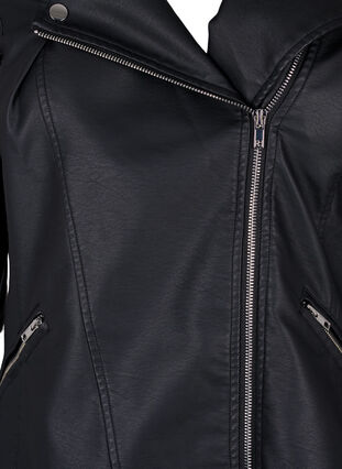 biker jacket in imitated leather, Black, Packshot image number 2