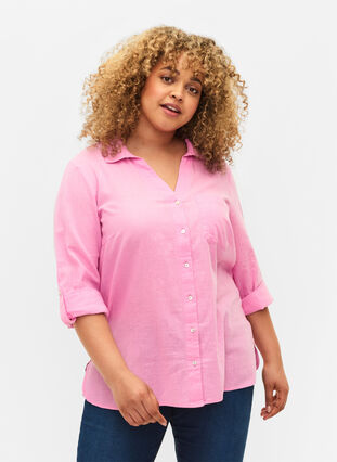 Shirt with button closure, Begonia Pink, Model image number 0