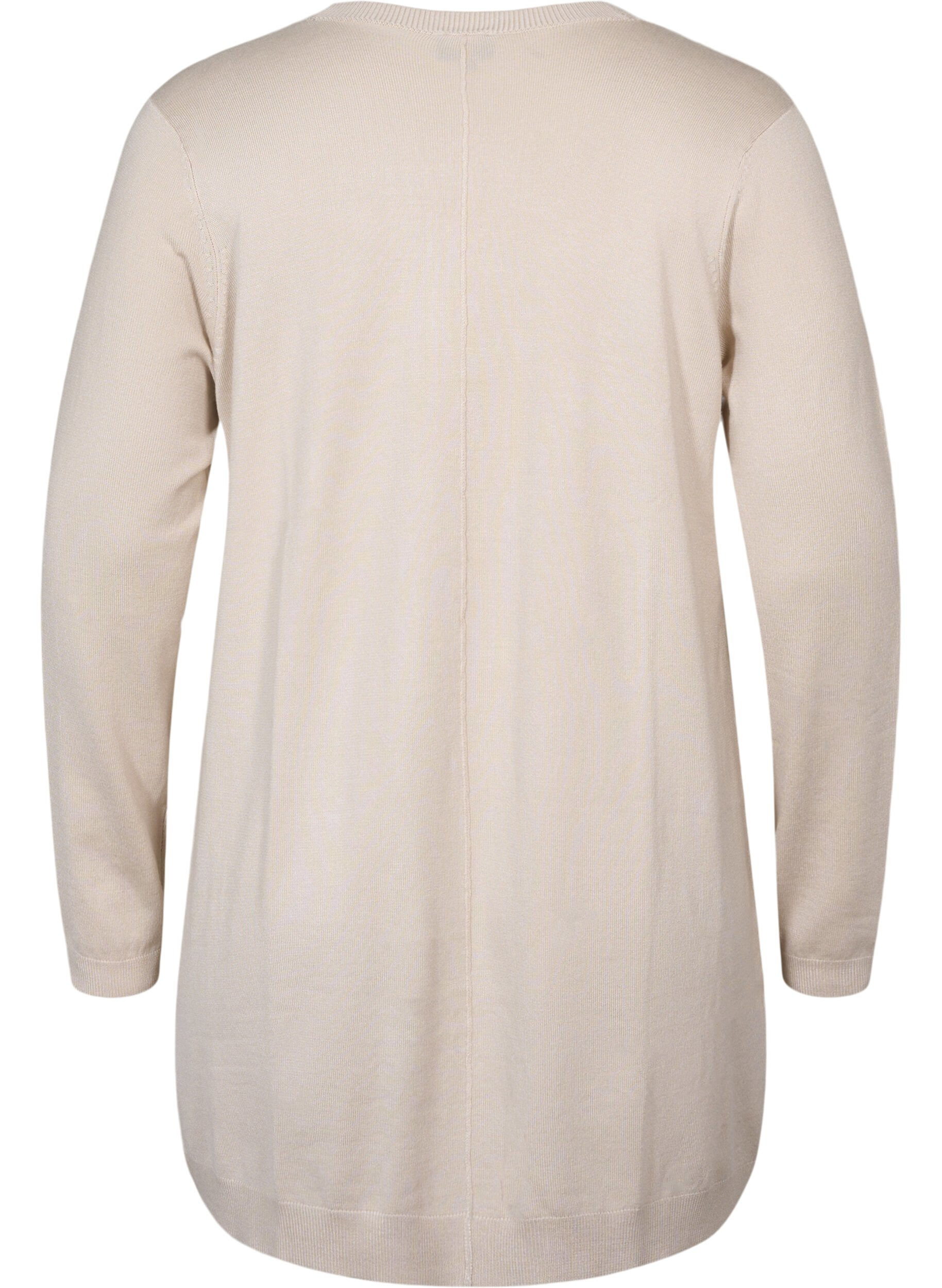 ZizzifashionLong knitted cardigan in a viscose blend, Beige, Packshot image number 1