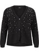 Knitted cardigan with beads, Black White Pearls, Packshot image number 0