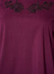 T-shirt with floral embroidery and rhinestones, Purple, Packshot image number 2