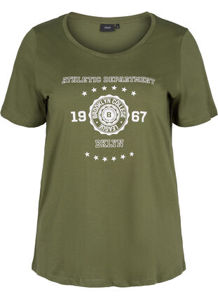 Cotton t-shirt with print, Ivy Green ATHLETIC, Packshot image number 0
