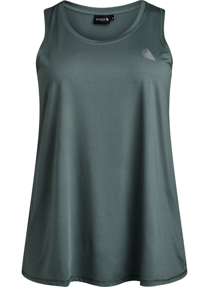 Solid coloured training top with a round neck, Green, Packshot image number 0
