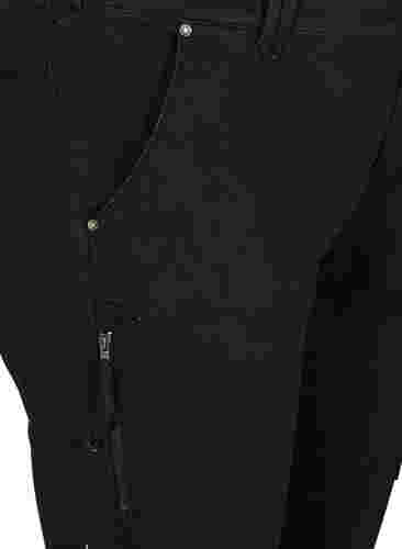 Slim fit capri jeans with pockets, Black, Packshot image number 2