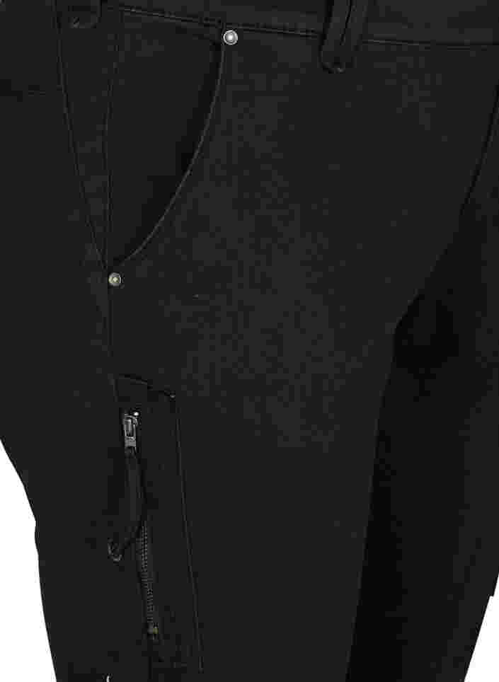 Slim fit capri jeans with pockets, Black, Packshot image number 2