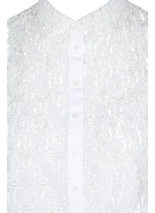 Detachable collar in lace material, Bright White, Packshot image number 2