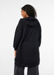 Long hoodie with zip and pockets, Black, Model image number 2