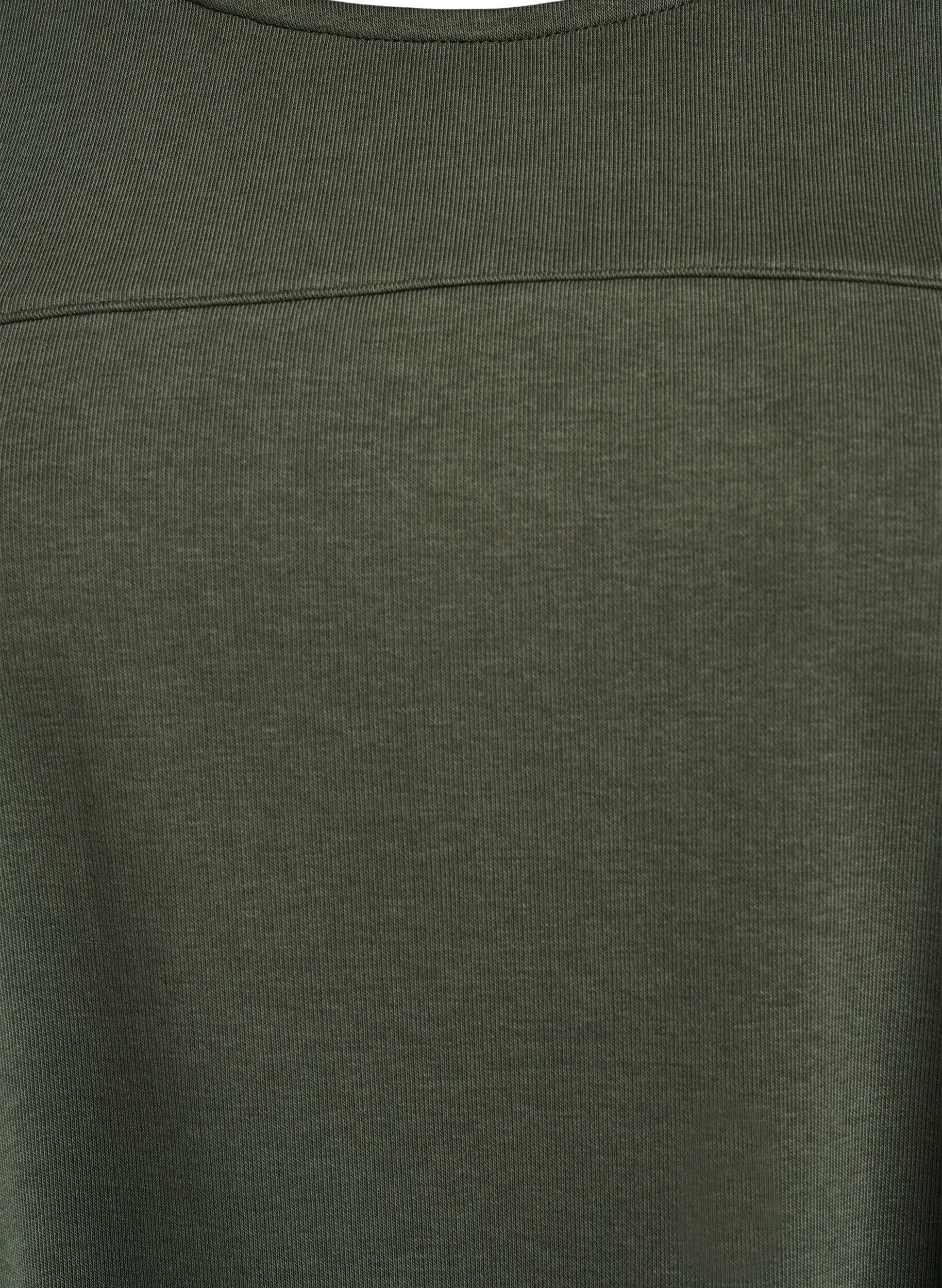 Zizzifashion Jersey dress with short sleeves and pockets, Green, Packshot image number 2