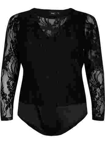 Body with lace and long sleeves