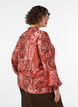 Viscose blouse with paisley print and ruffles, Orange, Model image number 2