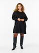 Long-sleeved dress with pearls, Black, Model image number 1