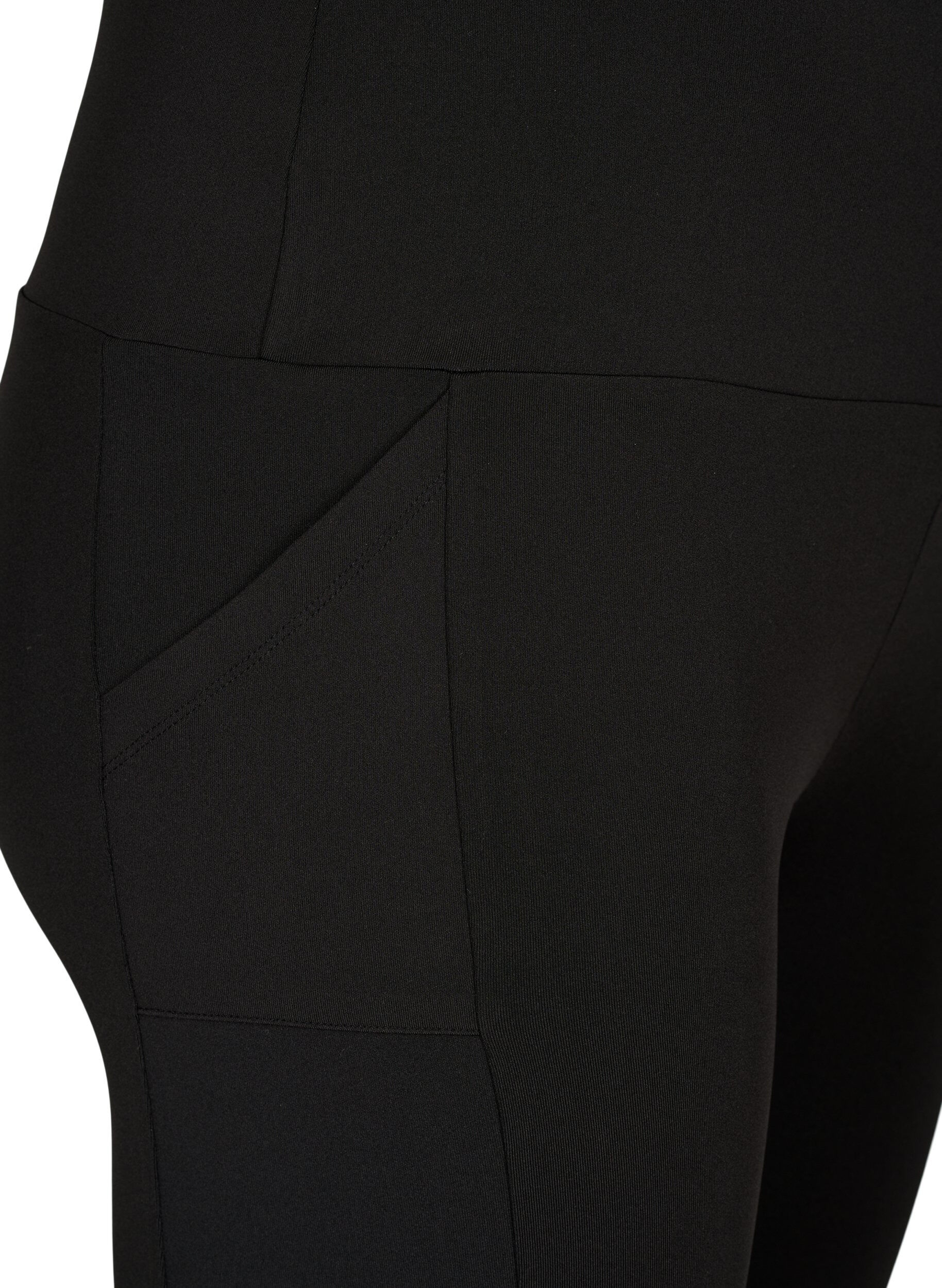 Zizzifashion Tight-fitting high-waist shorts with pockets, Black, Packshot image number 2