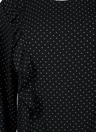 Long sleeved blouse with ruffles, Black Dot, Packshot image number 2