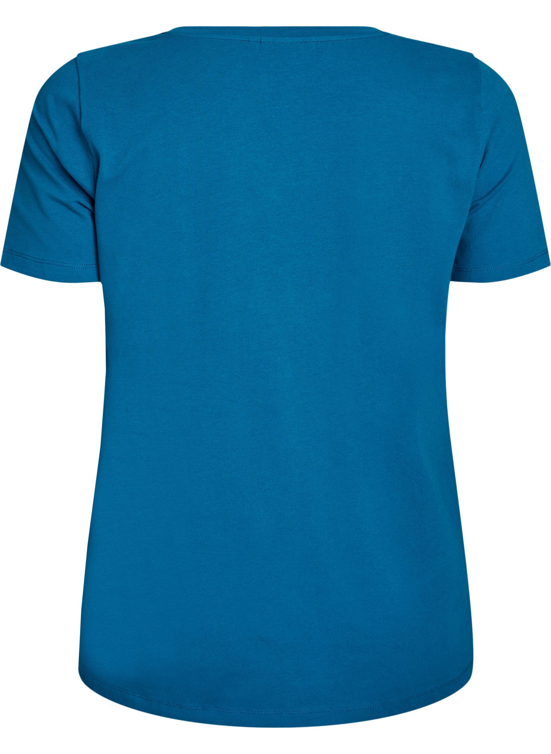 Zizzifashion Basic plain cotton t-shirt, Petrol, Packshot image number 1
