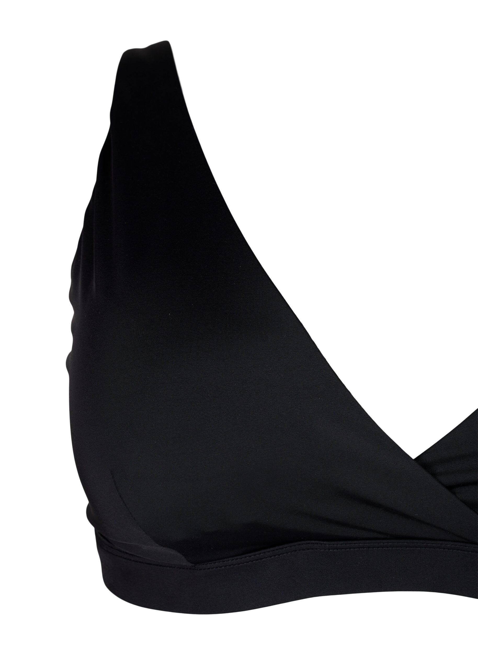 Zizzifashion Triangle bikini top with wrap detail, Black, Packshot image number 2