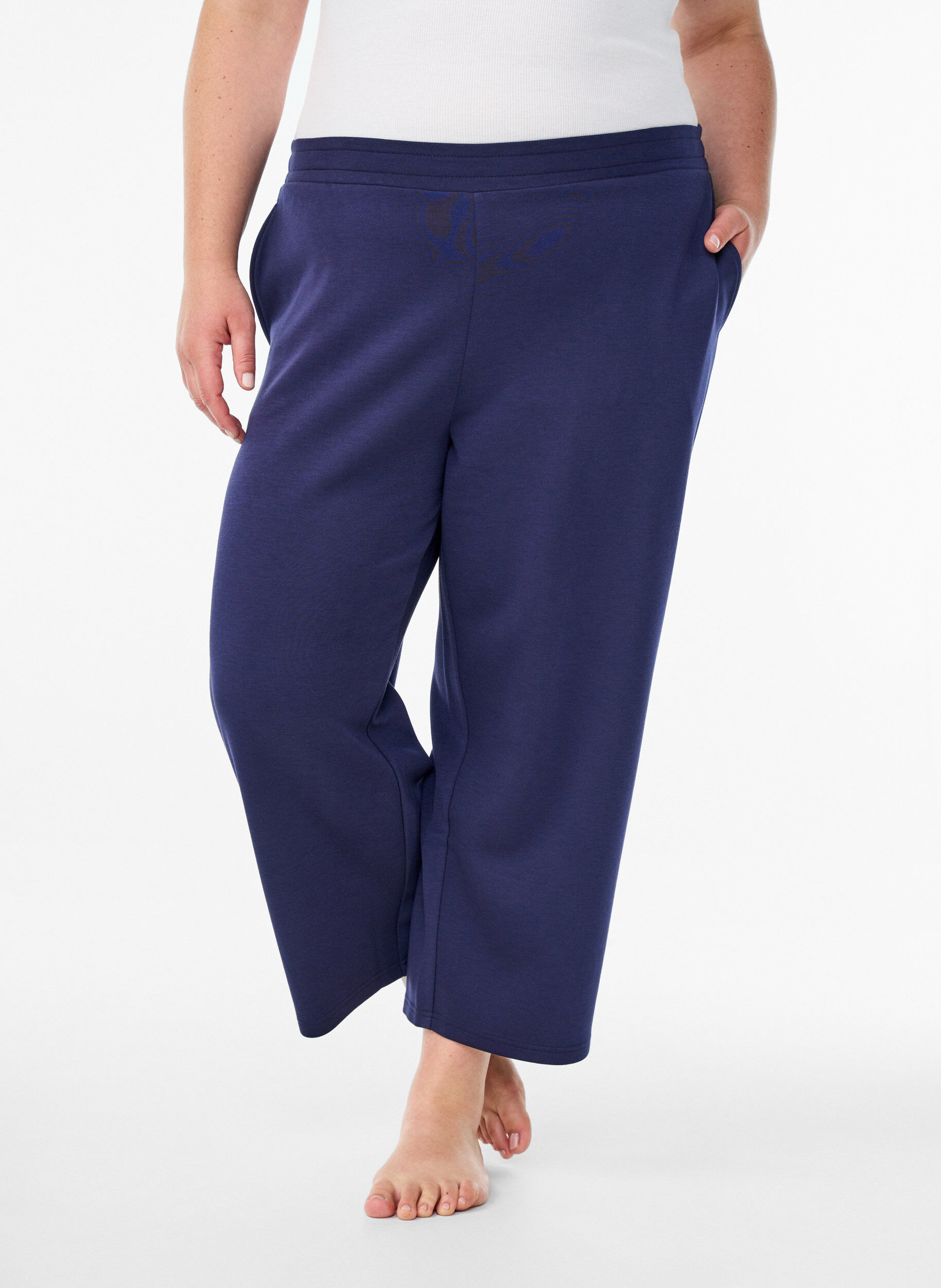 Zizzifashion 7/8 modal mix pants with pockets, Blue, Model image number 2