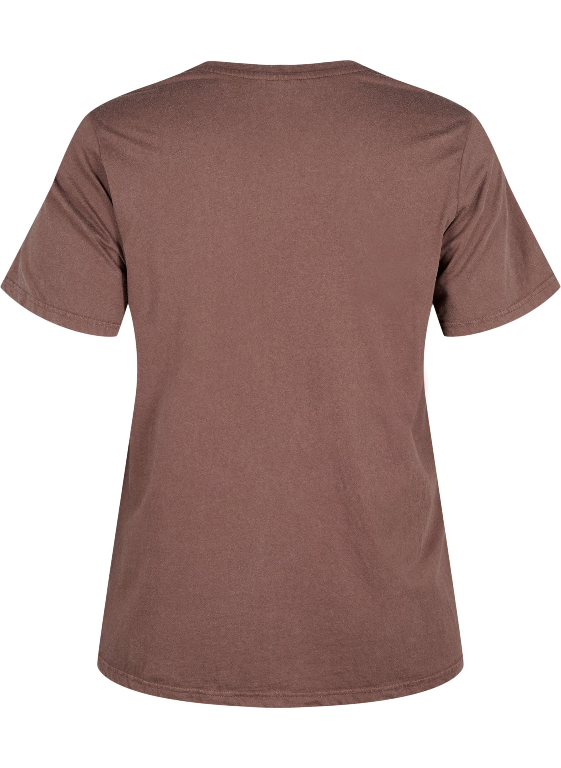 Zizzifashion Organic cotton T-shirt with print, Brown, Packshot image number 1