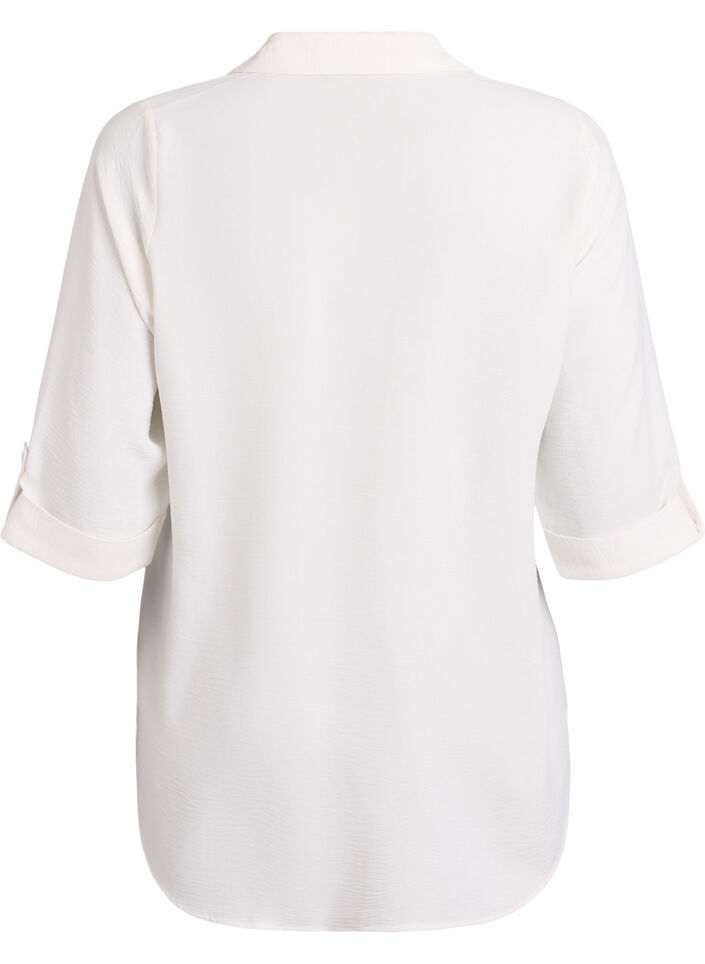 Shirt with chest pockets and 3/4 sleeves, Vanilla, Packshot image number 1