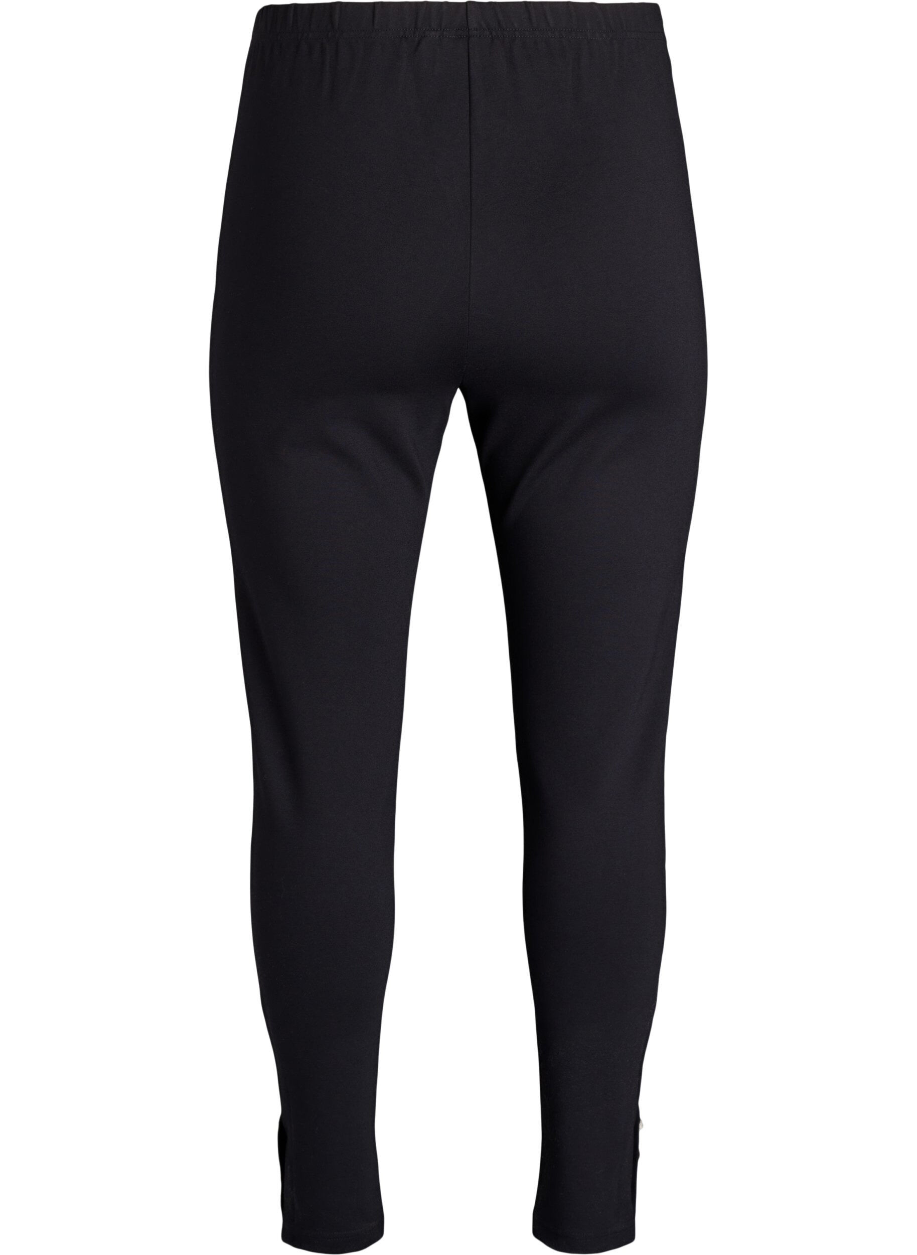 Zizzifashion Leggings with buttons at the bottom, Black, Packshot image number 1