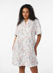 Cotton dress with floral print and broderie anglaise, Vanilla, Model image number 0