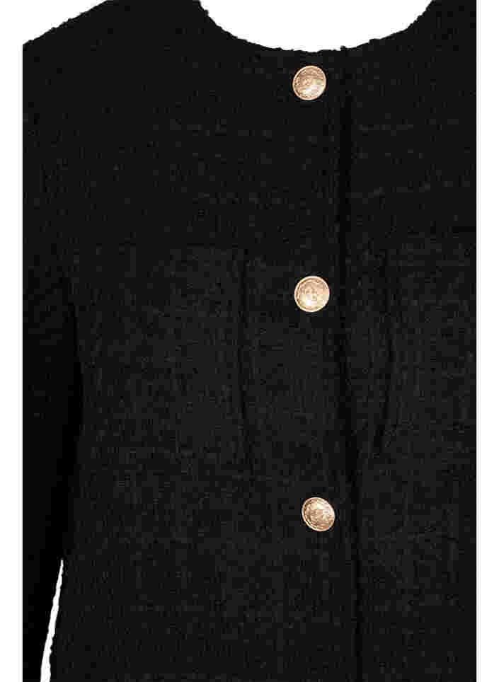 Boucle jacket with pockets, Black, Packshot image number 2