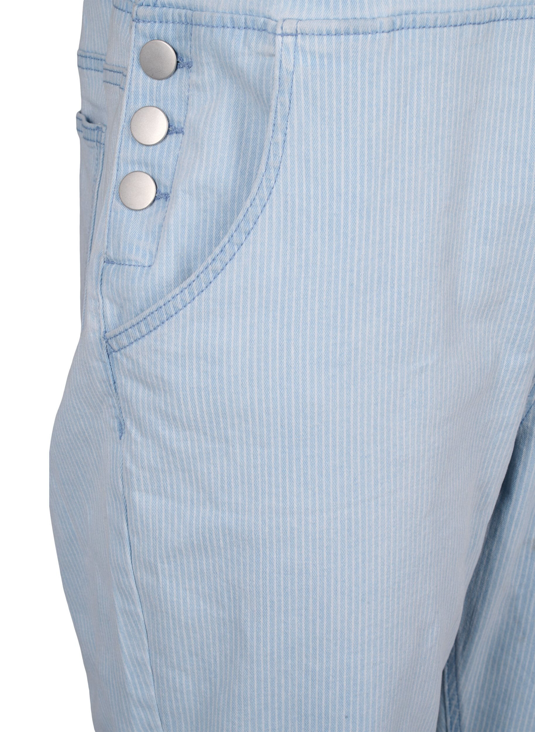 Zizzifashion Striped denim overalls, Light Blue, Packshot image number 3