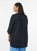 Cotton muslin tunic with broderie anglaise, Black, Model image number 2