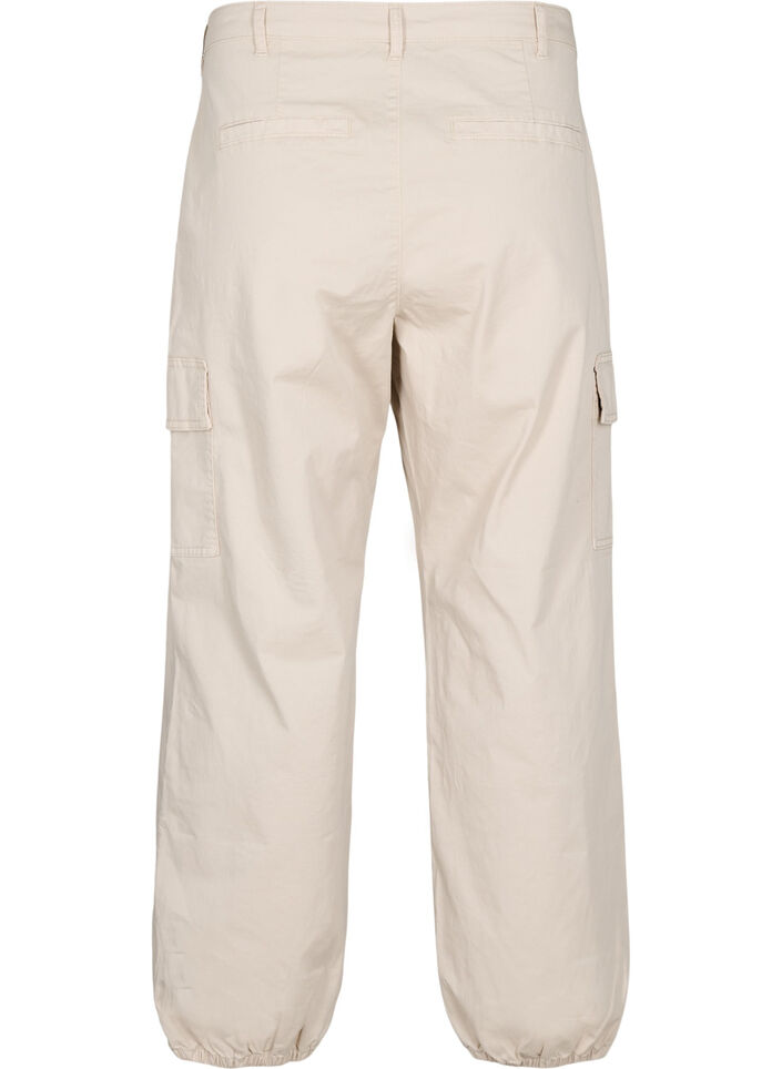 High-waisted cargo trousers, Beige, Packshot image number 1