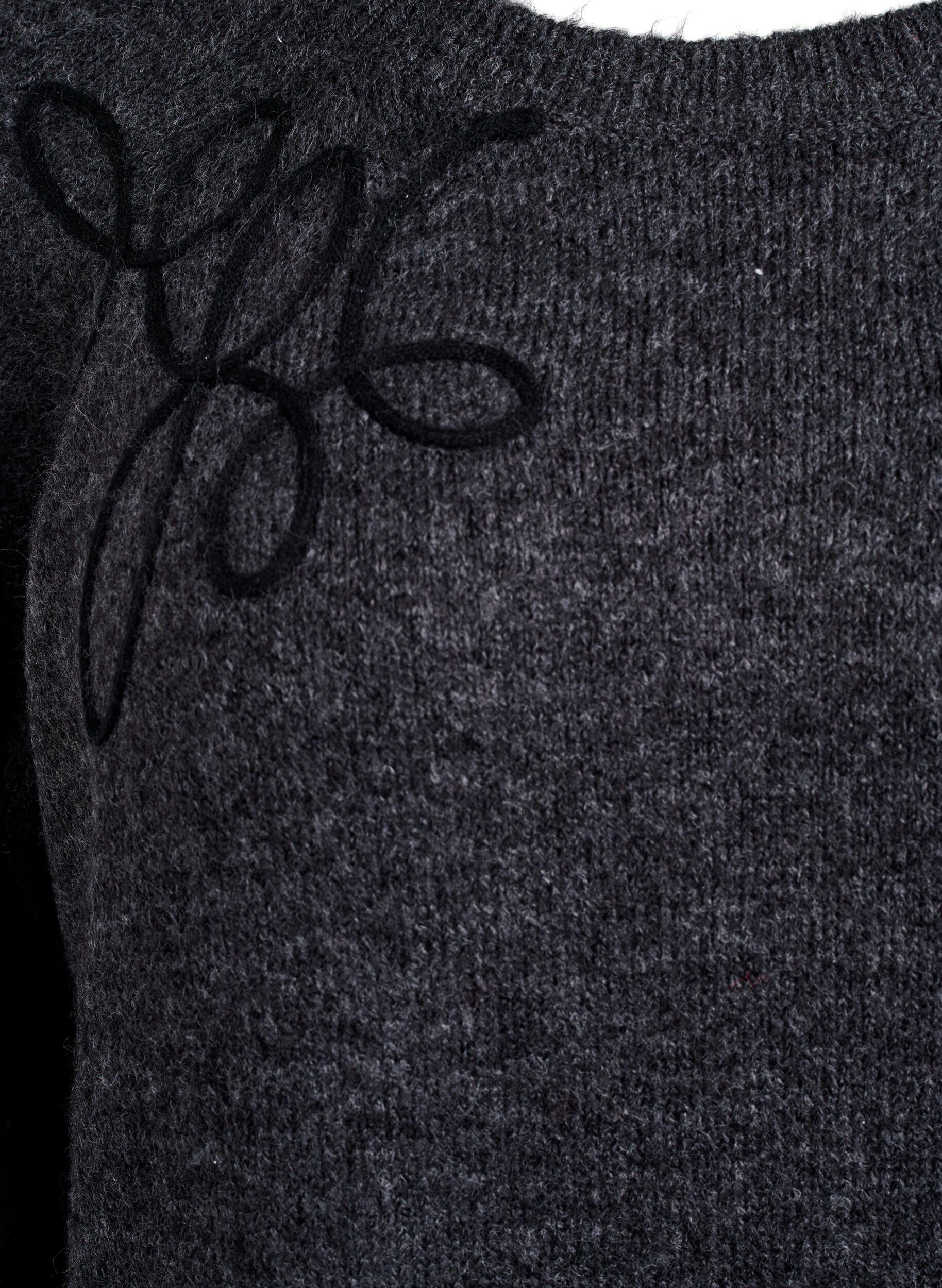 Zizzifashion Short knitted dress with sewn-on cord details, Dark Grey, Packshot image number 2