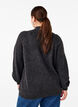 Knitted blouse with bow detail, Dark Grey White Mel., Model image number 1