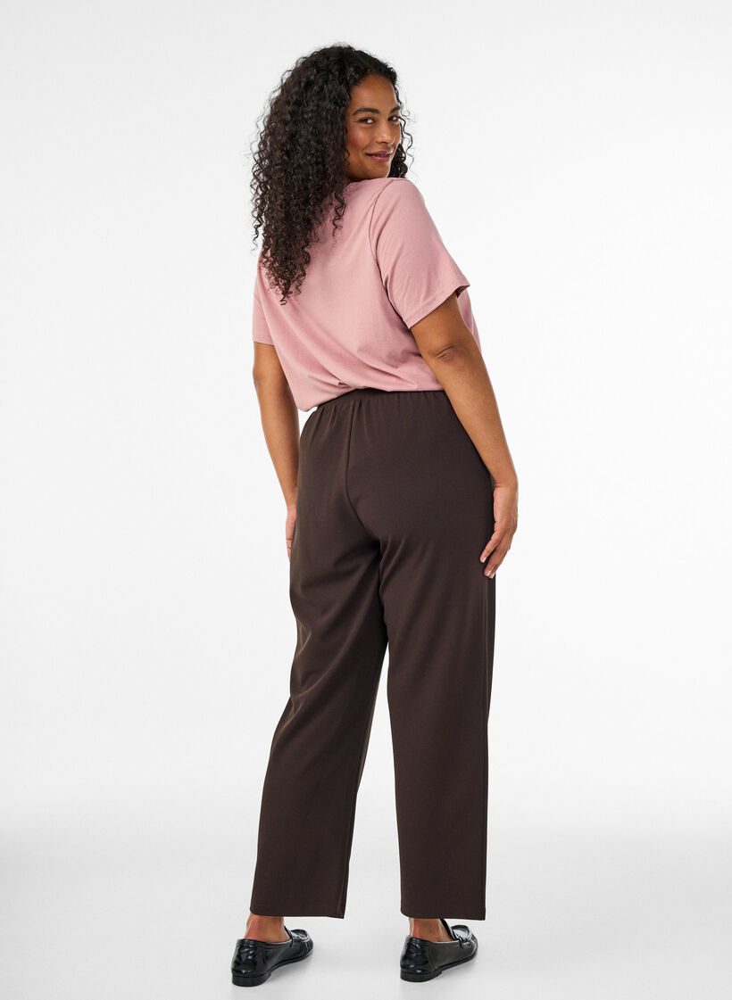 Straight fit trousers, Brown, Model image number 1