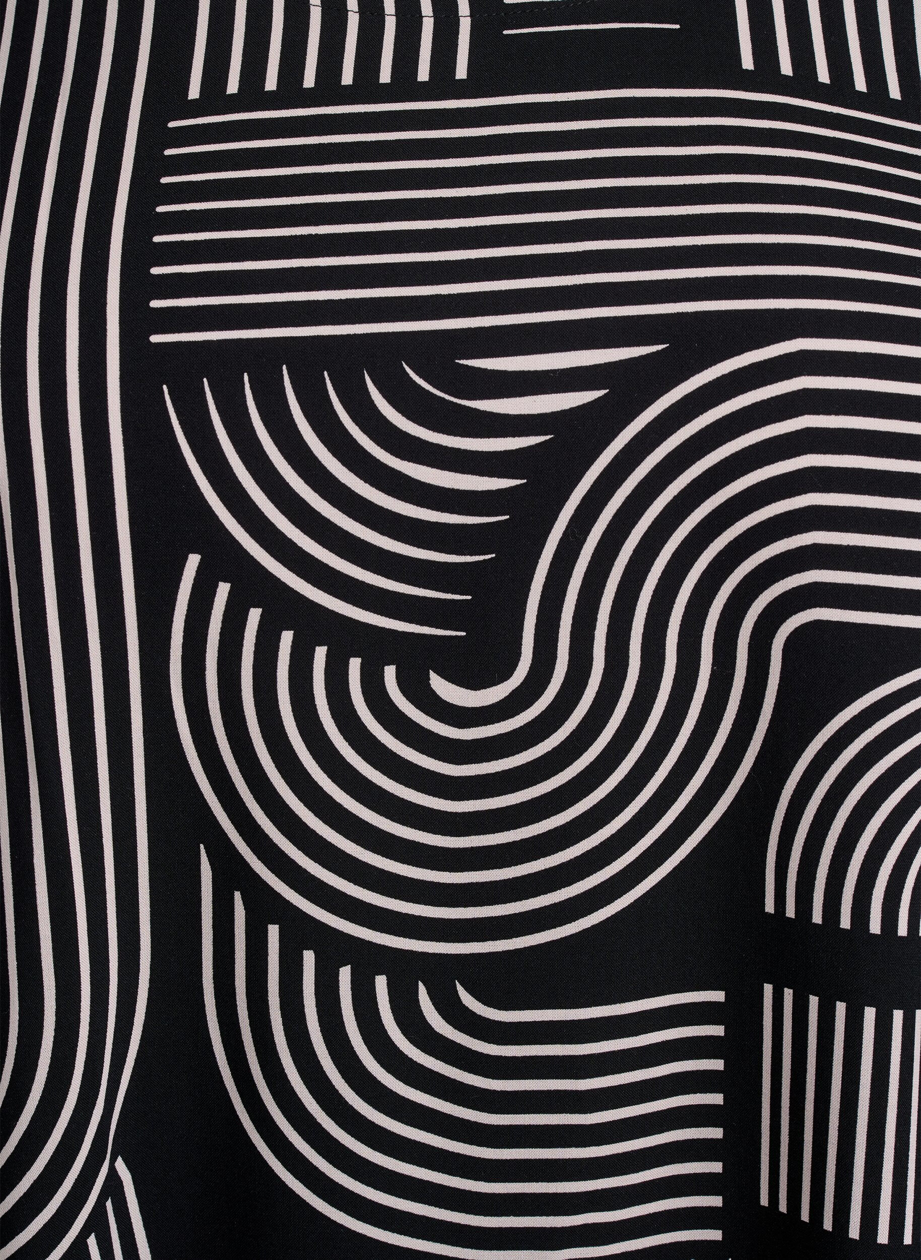 ZizzifashionShort sleeve viscose blouse with print, Black, Packshot image number 2