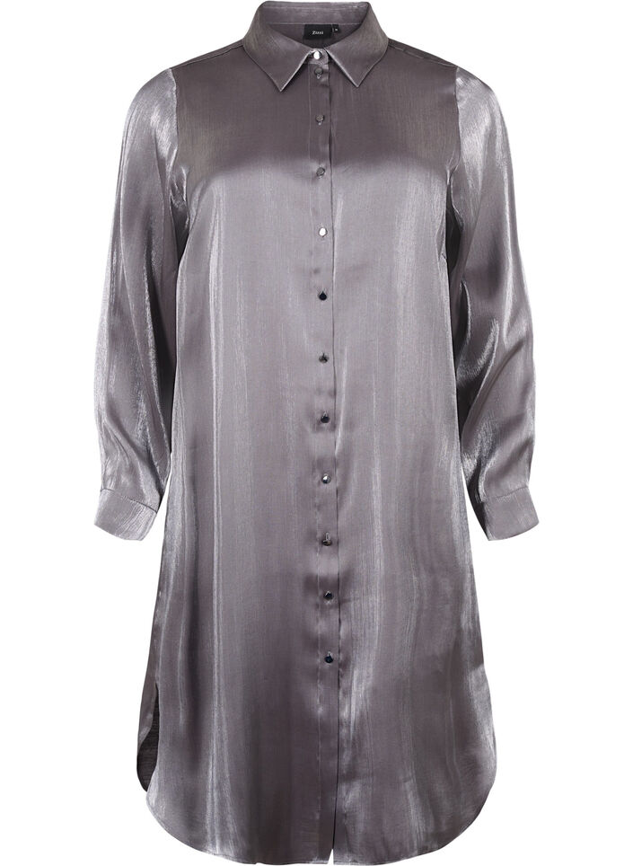 Long silver-colored shirt, Dark Silver, Packshot image number 0