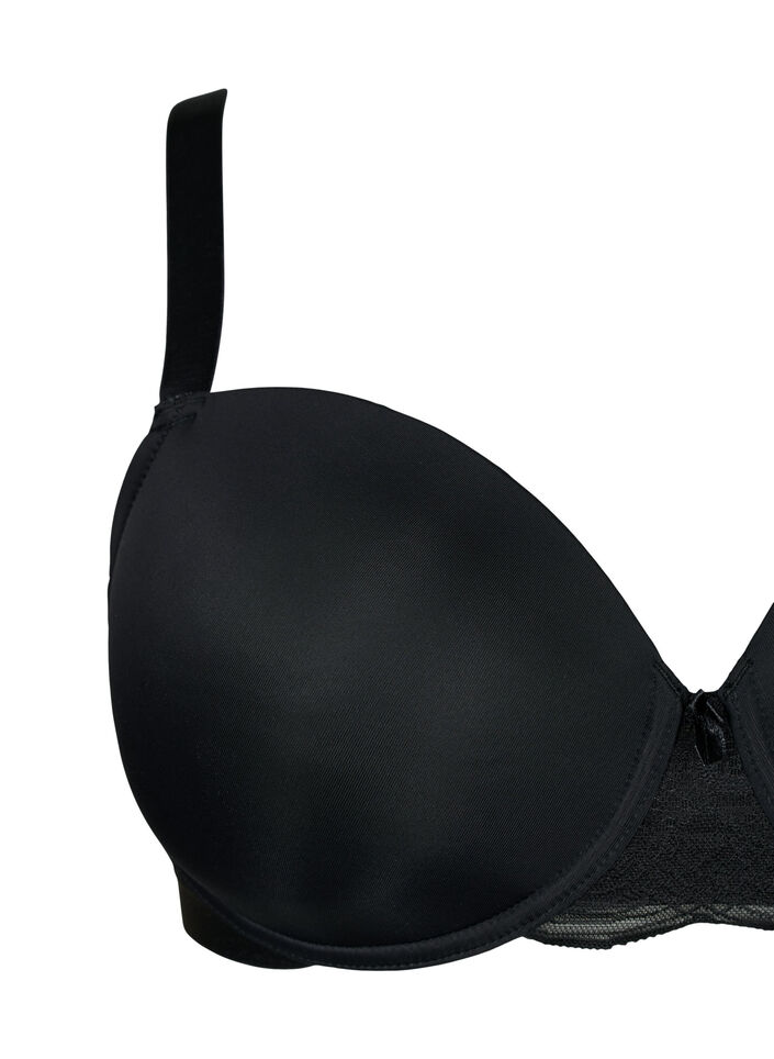 Moulded bra with mesh, Black, Packshot