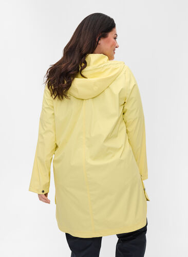 Rain coat with a hood and pockets, Pale Banana, Model image number 1