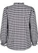 Checked shirt blouse with ruffle details, Black/W. Gingham, Packshot image number 1