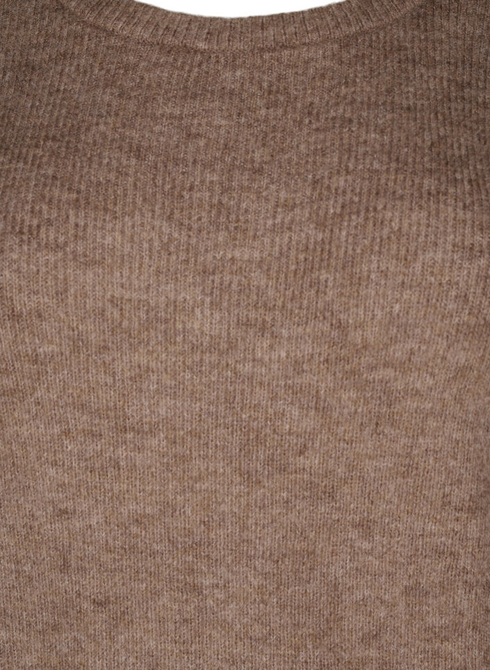 Melange sweater with round neck	, Caribou Mel., Packshot image number 2