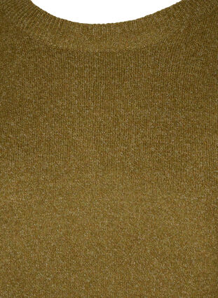 Mottled knitted top with 3/4-length sleeves, Fir Green Mel., Packshot image number 2