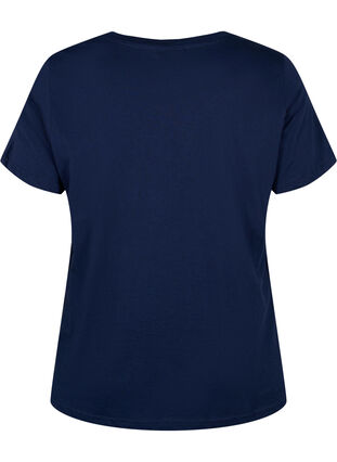 Christmas t-shirt in cotton, Navy Blazer Wine, Packshot image number 1