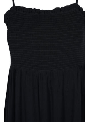 Viscose smock beach dress with embroidery anglaise, Black, Packshot image number 2