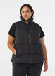 Short puff vest with high collar, Black, Model image number 0