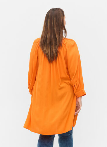Viscose tunic with 3/4 sleeves, Orange Peel, Model image number 1