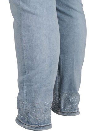 High-waisted Amy jeans with decorative rhinestones, Light blue, Packshot image number 3