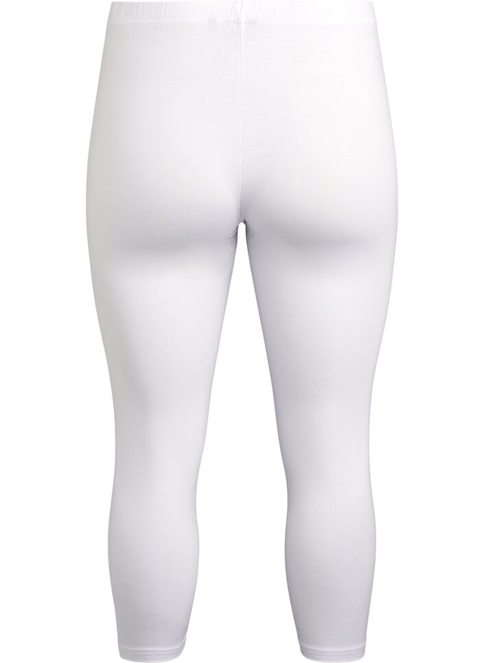 Basic 3/4 leggings in viscose, White, Packshot image number 1