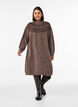 Knitted dress with jacquard pattern, Brown, Model image number 1