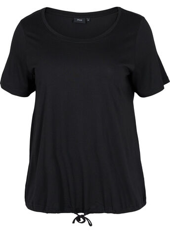 Short sleeved t-shirt with adjustable bottom