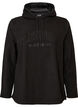 Fleece hoodie with a high neck and embroidered text, Black, Packshot image number 0