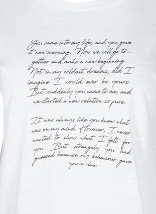 T-shirt with print in organic cotton, Bright White TEXT, Packshot image number 2